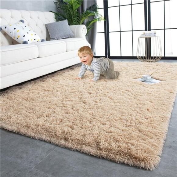Super Soft Shaggy Rugs Fluffy Carpets 6x9 Feet, Indoor Modern Plush Area Rugs - Picture 1 of 7